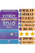 Vitboy Çoklu Magnezyum 5 Plus Complex 60 Tablet 200mg Malat-bisglisinat-sitrat-l-treonat-taurat-b6-d3