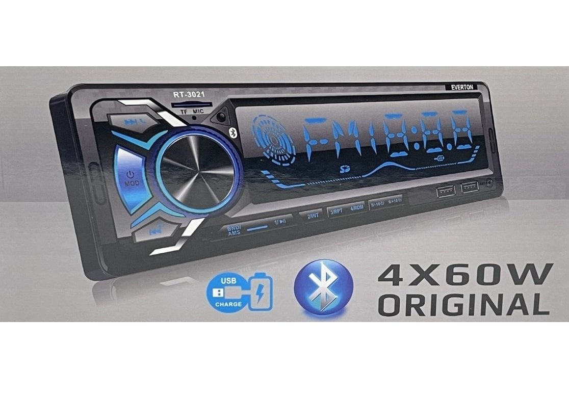 Everton RT-3021 ÇİFT USB\'li USB-SD-FM-AUX- Bluetooth Oto Teyp 4x60 Watt