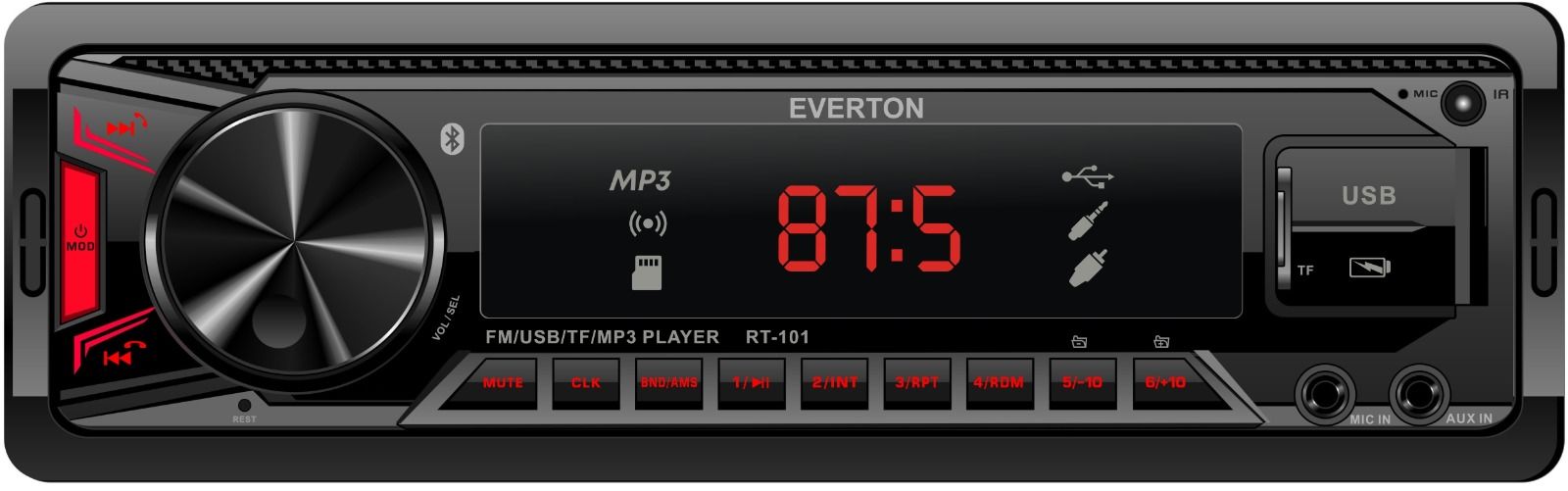 Everton RT-101 ÇİFT USB\'li USB-SD-FM-AUX- Bluetooth Oto Teyp 4x50 Watt