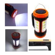 PS-0818C 5w+15w Uzun Menzilli Solar Güneş Panelli Powerbank+USB Çıkış Ultra Güçlü Ledli Şarjlı Fener