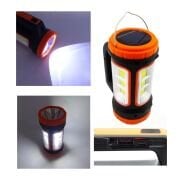 PS-0818C 5w+15w Uzun Menzilli Solar Güneş Panelli Powerbank+USB Çıkış Ultra Güçlü Ledli Şarjlı Fener