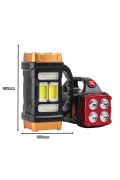 V-2678 Uzun Menzilli Solar Panelli 25W Powerbank+usb Çıkış 4 Mod lu Ultra Güçlü Ledli Şarjlı Fener Işıldak