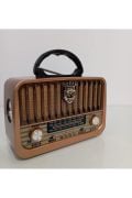 RT-878  Ahşap Nostaljik Görünümlü Fenerli Bluetoothlu USB-SD Card Mp3 Çalar Radyo Müzik Kutusu