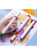 12 Adet Cift Tarafli Marker Kalem Seti kutulu Keçeli Kalem Seti Profesyonel Art Marker Boya