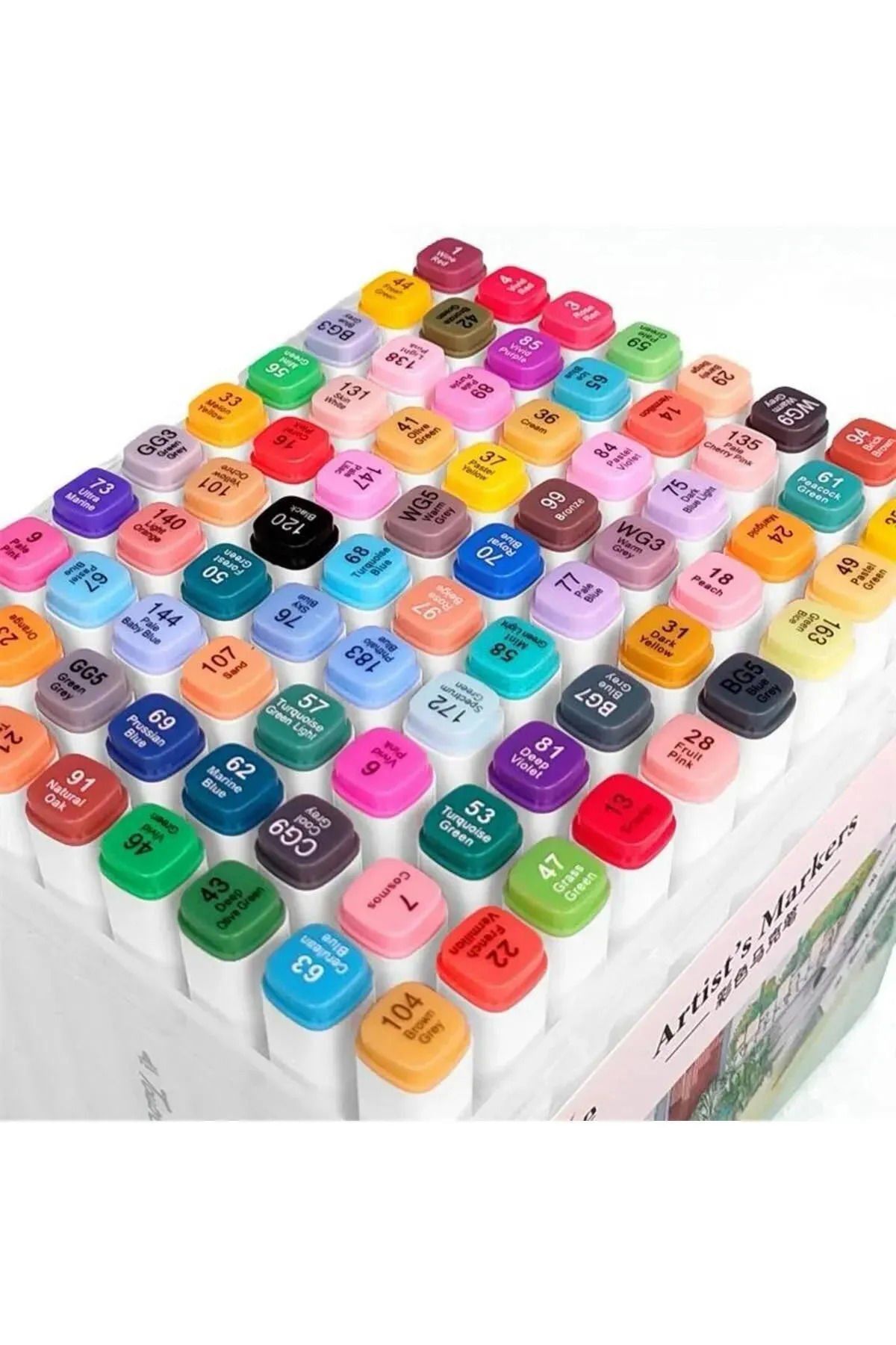 24 Adet Cift Tarafli Marker Kalem Seti kutulu Keçeli Kalem Seti Profesyonel Art Marker Boya(Kopya)