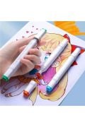 24 Adet Cift Tarafli Marker Kalem Seti kutulu Keçeli Kalem Seti Profesyonel Art Marker Boya(Kopya)