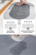 Su Emici Paspas Şık Tasarım Abdest Paspası Kaymaz Taban Diyatom 40*60 Cm Oval Paspas