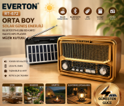 Everton RT-672 Orta Boy Solar Güneş Enerjili Bluetooth/USB/Sd kart/ Radyo mp3 Player Müzik Kutusu