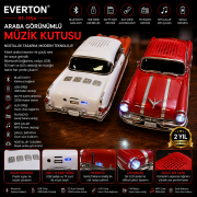 Everton RT-1954 Araba Görünümlü Bluetooth/USB/Sd kart/Aux/Radyo Mp3 Player Müzik Kutusu