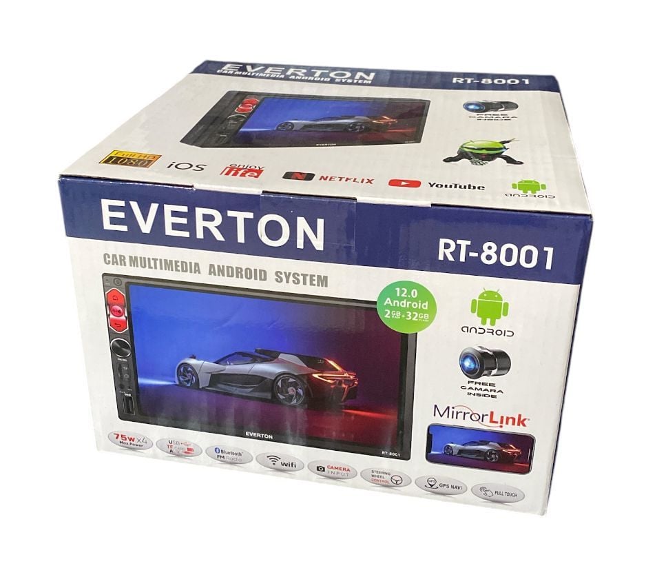 Everton RT-8001 Araç Multimedya Android Sistemi - Yüksek Kalitede Full HD Ekran Double Teyp