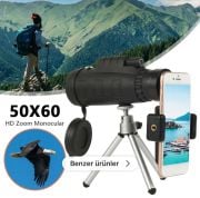 Or-1000 50x60 Tek Gözlü Tripodlu Telefon Tutucu Teleskopik Dürbün Pusula