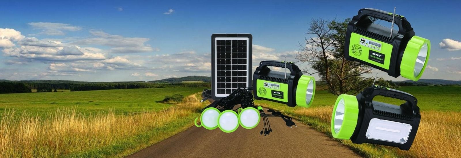 Solar Güneş Panelli Radyo Bluetooth Işıldak El Feneri Aydınlatma